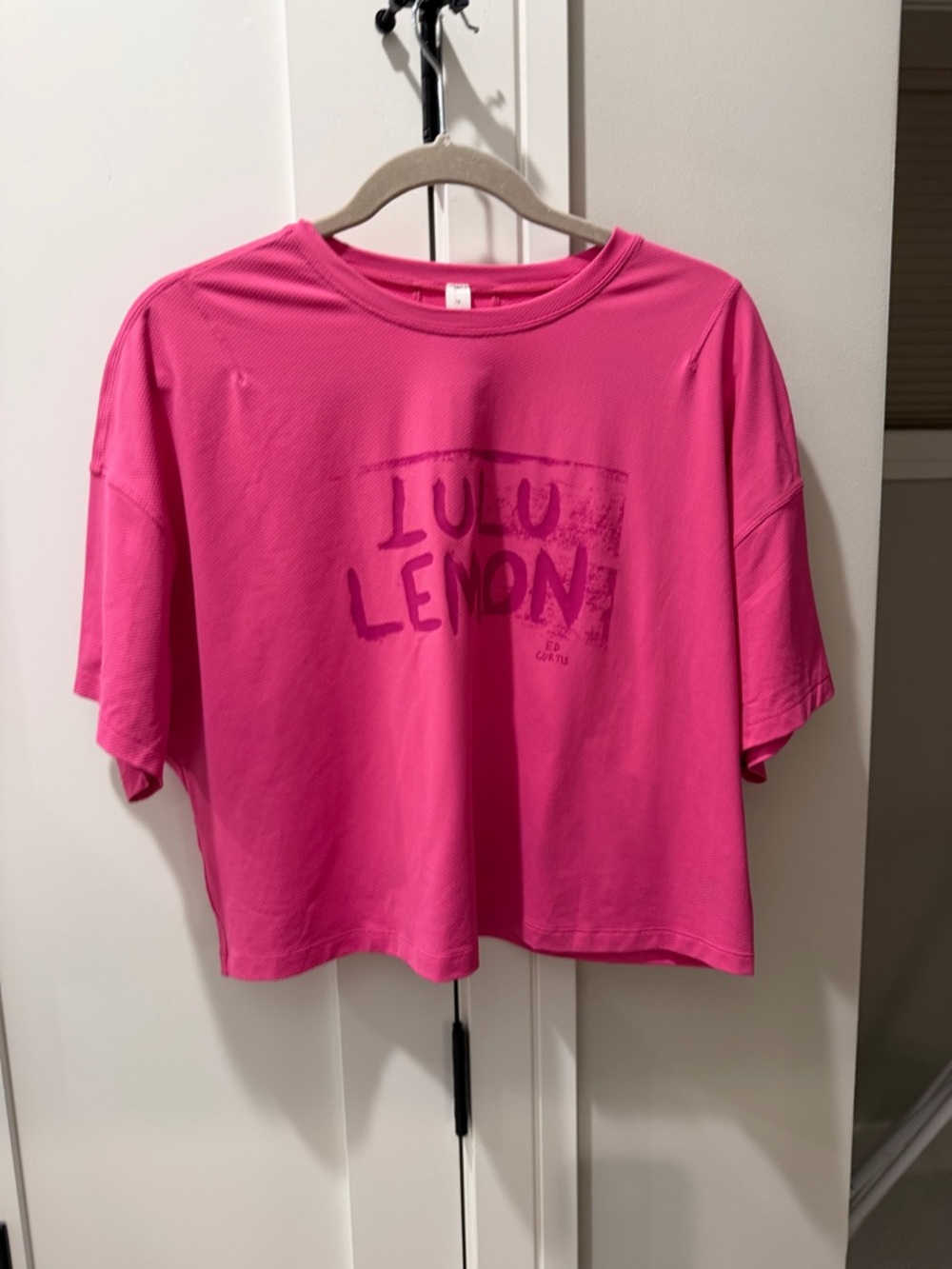 Lululemon Abrasion-Resistant Training T-Shirt *Ed Curtis Sonic Pink Size 10